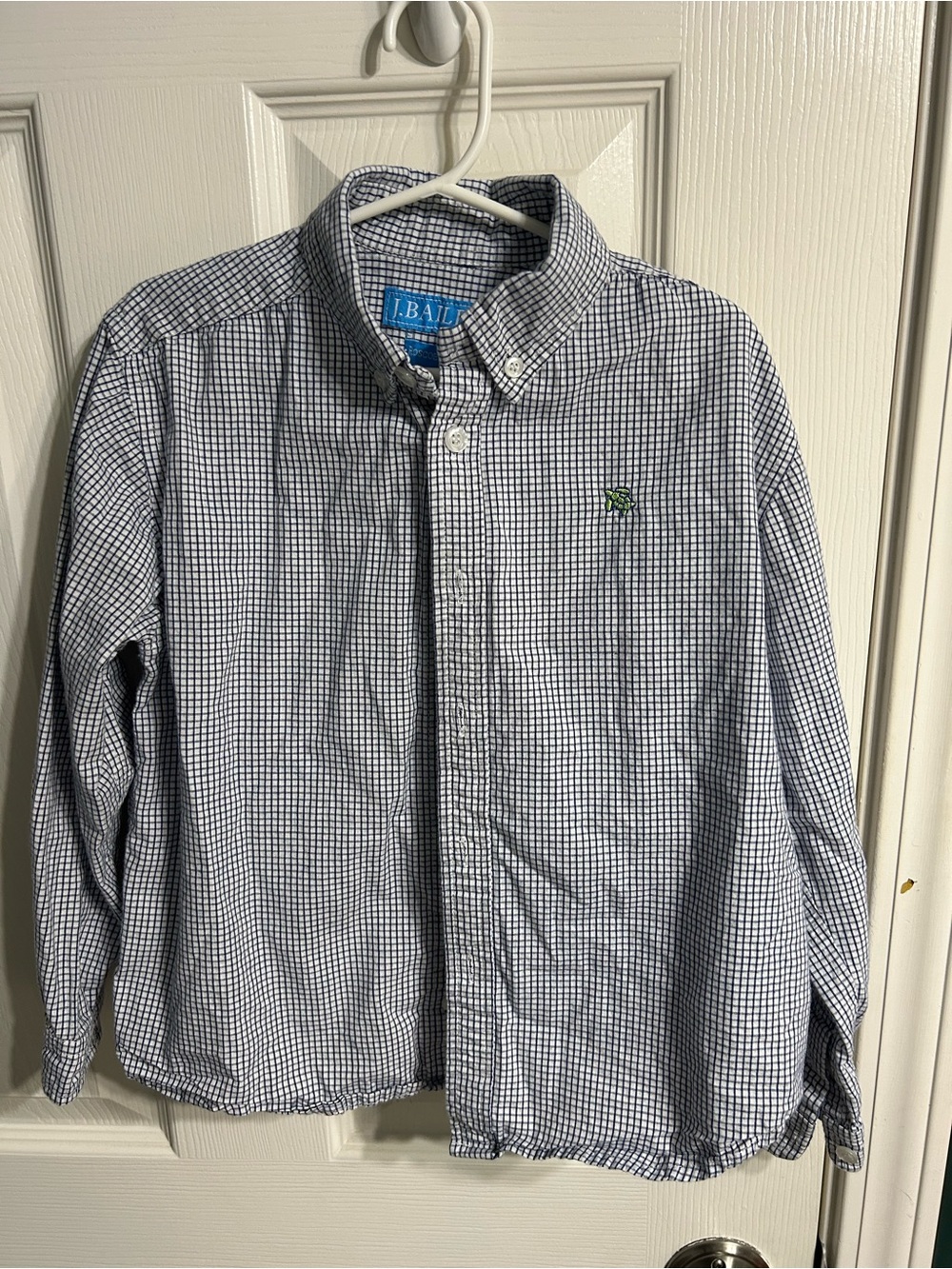 J. Bailey Roscoe Shirt -  Navy Blue & White Check Button-Down Shirt